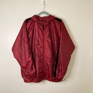 Vintage Catalina Windbreaker Jacket Flash Red Full Zip Hooded XL 90s Gorpcore